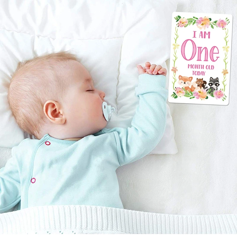 

12 Pcs First Year Baby Moment Cards for Baby Shower Gifts Moments Newborn Photo