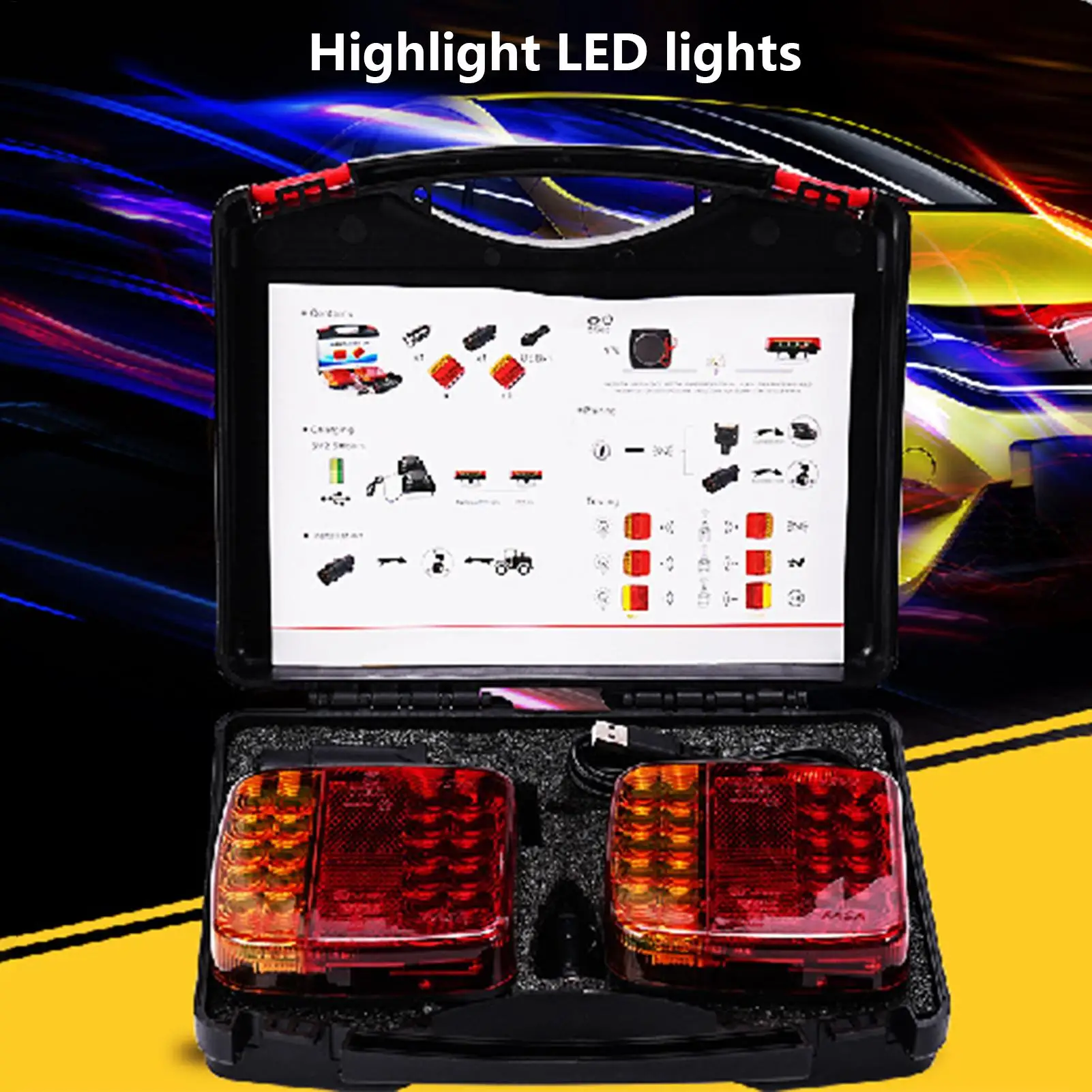 Rear Trailer Lights Rear Lights Towing Trailer Warning Light Effective Versatile Night Driving Accessories For Commuting Working