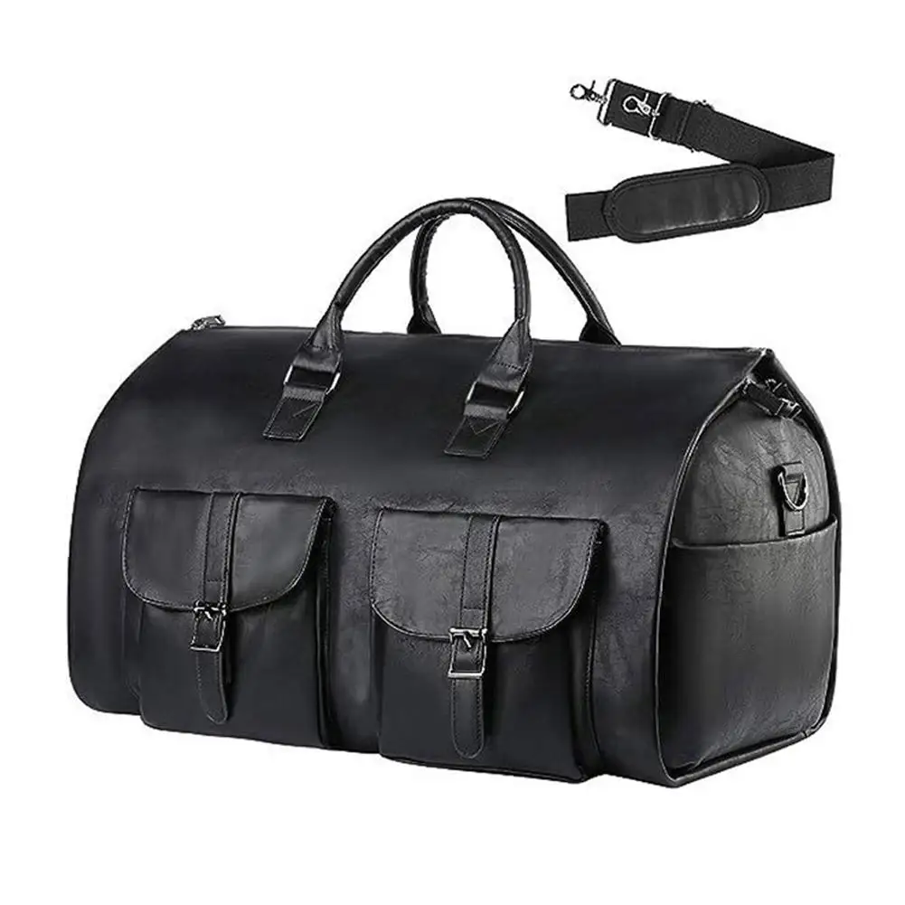 Kledingtas Voor Reizen Cabriolet Handbagage Kledingstuk Pu Tas Voor Mannen Waterdicht Grote Tas 2 In 1 Pak Jurk Business T R1u1