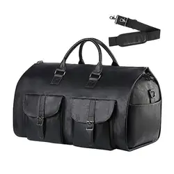 Bolsa de ropa de viaje Convertible para hombre, bolsa de lona de Pu, impermeable, grande, 2 en 1, traje, vestido, negocios, T R1u1