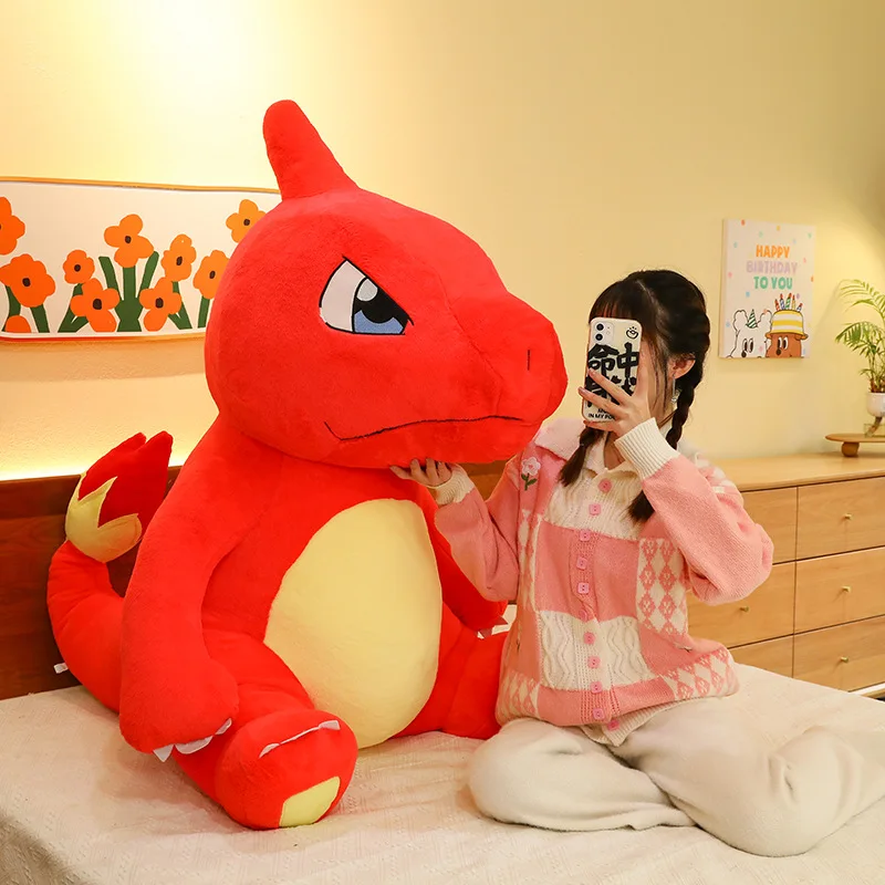 120cm Super Big Size Pokémon Charmander Anime Stuffed Plushies Kawaii Girls Birthday Gift New Cartoon Pillow Home Decoration