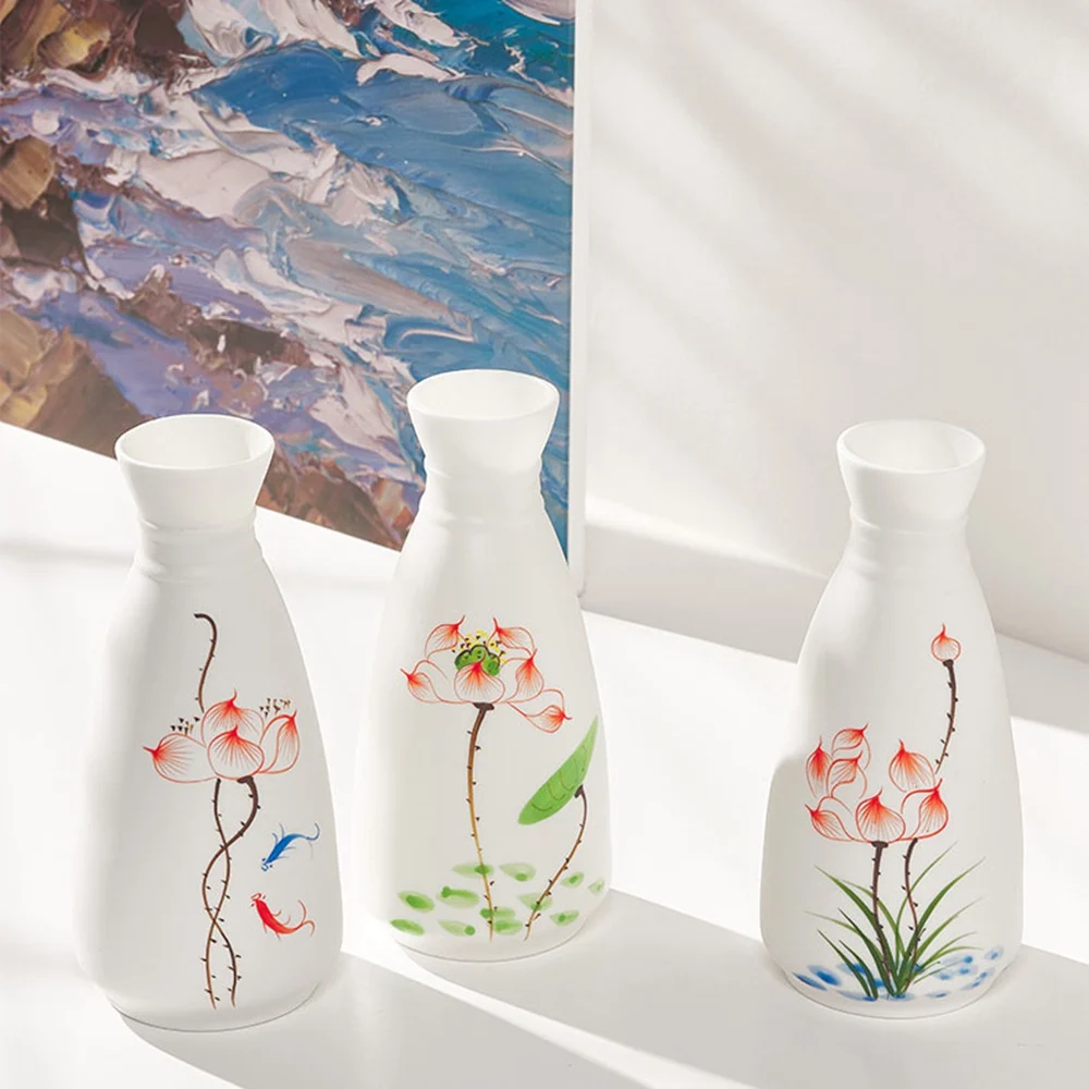 

White Chinese ceramic hand-painted vase art tea table table table home decoration exhibition hall Chinese decoration flower vase