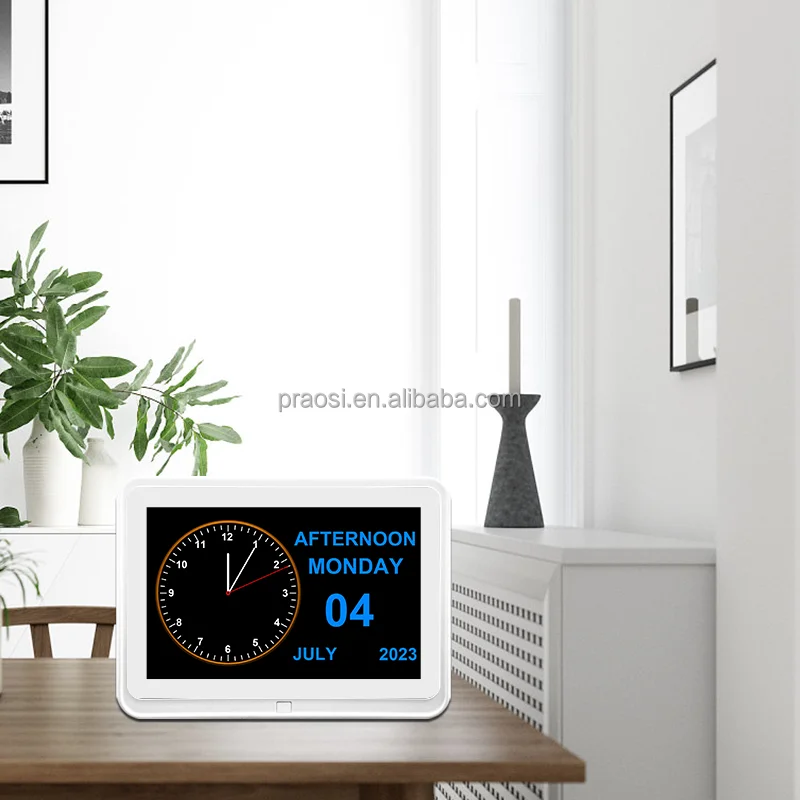 Pros WiFi Dementia Clock Smart Digital Calendar Day Clock Memos Alarm Clocks Touchscreen Weather Station Family Calendar Via APP