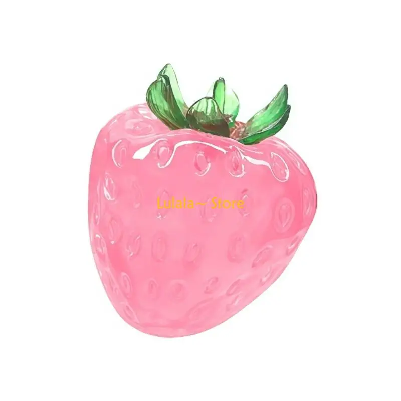 Y4QA Vibrant Red Strawberry Textured Hand Exercise Toy For Calm Relaxation 7x7cm