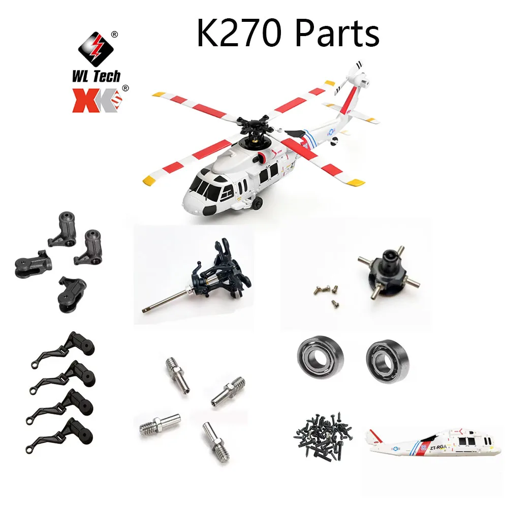 

Spare Parts List For Wltoys XK K270 RC Helicopter Main Blade Gear Tail Motor Rotor Head Servo Swashplate Body Shell Reciever