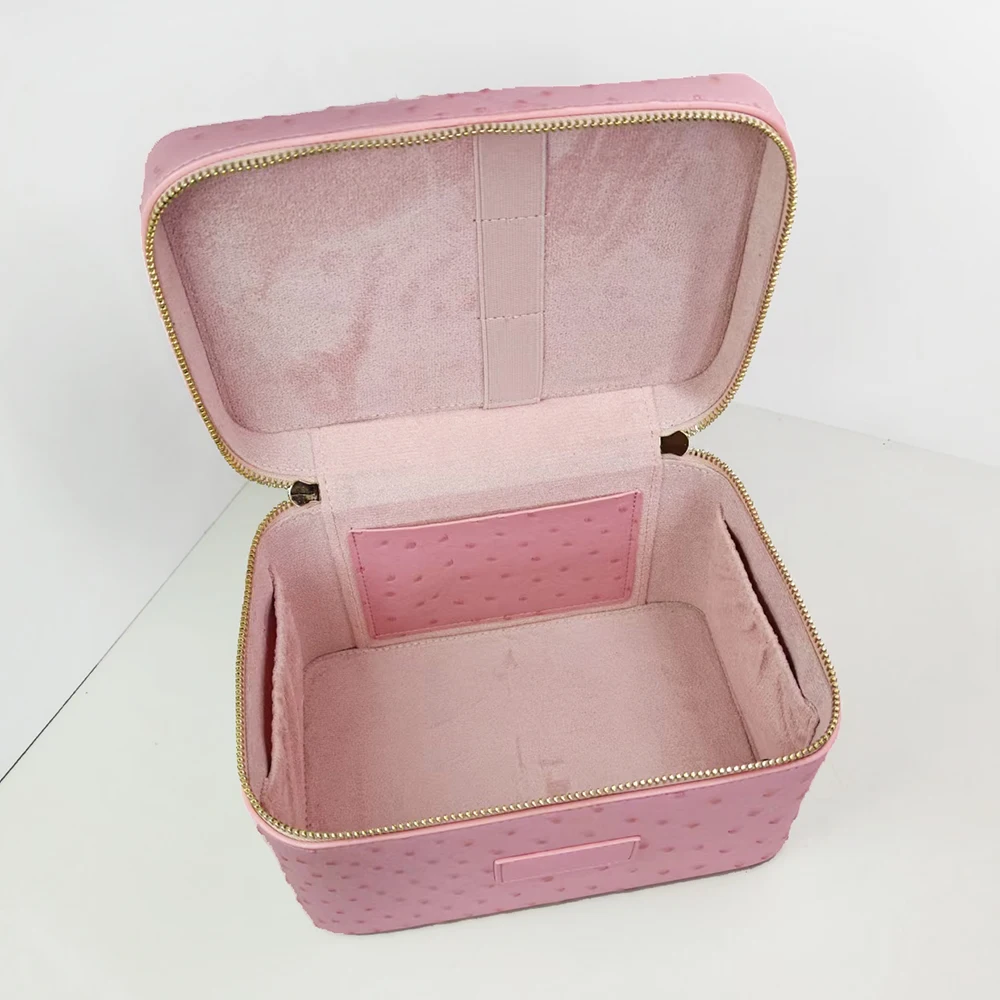Kosmetiktasche mit individuellem Namen für Frauen, großes Fassungsvermögen, Kulturbeutel, Tasche für Reisen, tragbar, handgehalten, Make-up-Organizer aus Leder – Detail 15