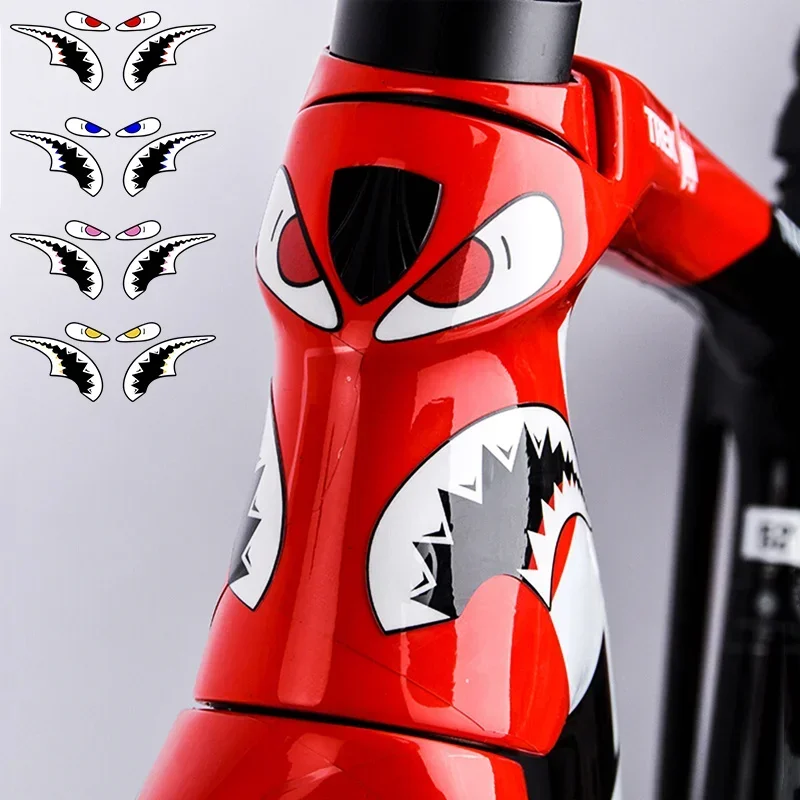 2 adesivi per bici Shark, decalcomanie in vinile impermeabili 3M per telaio MTB, decorazione per ciclismo fai da te resistente ai raggi UV