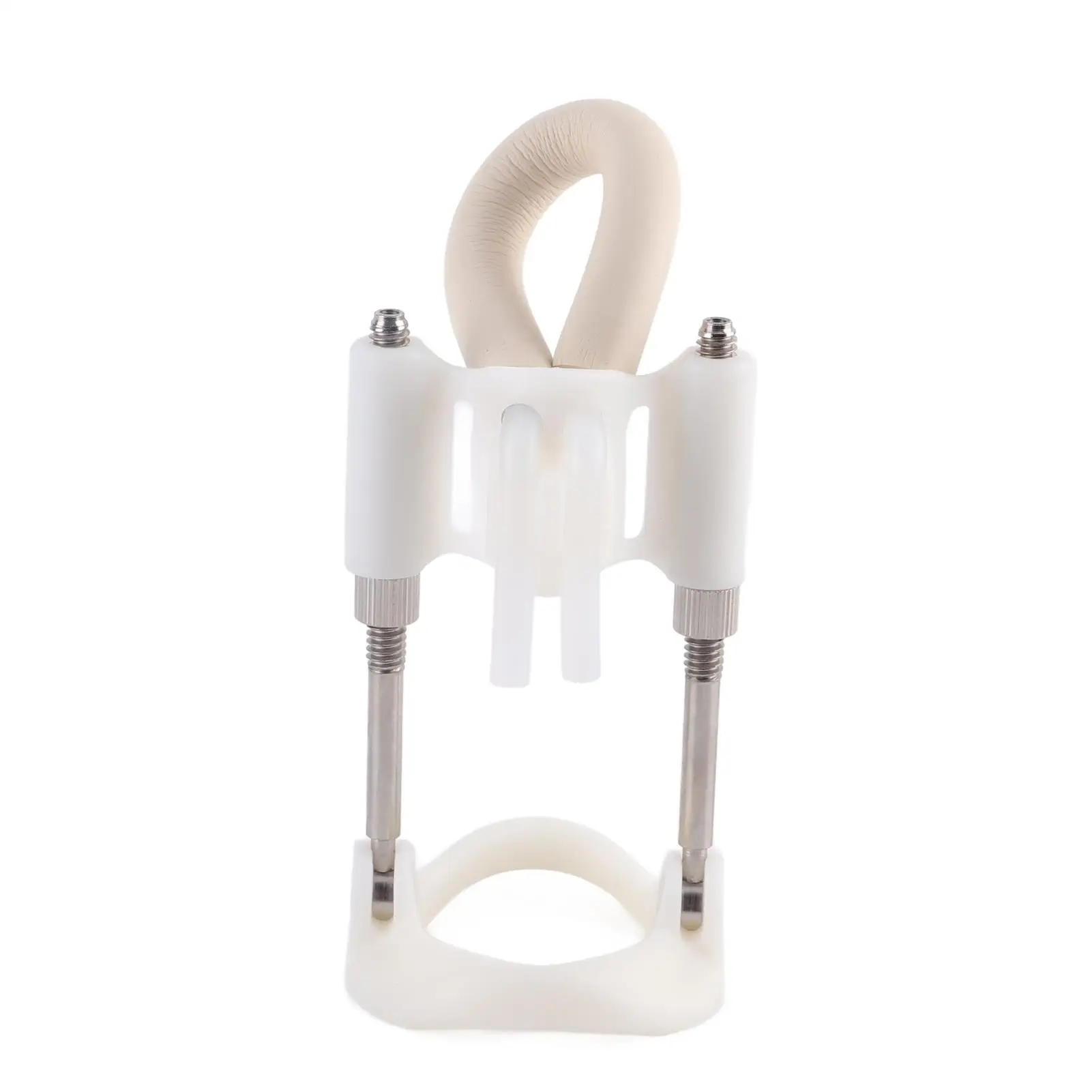 Dispositivo de tracción de pene masculino ajustable Corrector de postura camilla portátil para entrenamiento de tamaño mejorado plata blanco