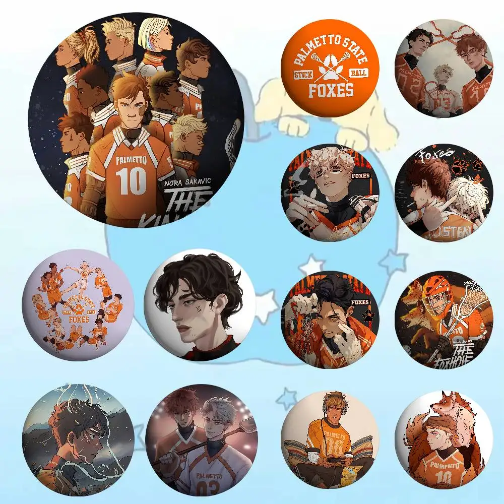 

The Foxhole Court Anime Round Laser Badge Cartoon Brooch Clothes Backpack Accessories Lapel