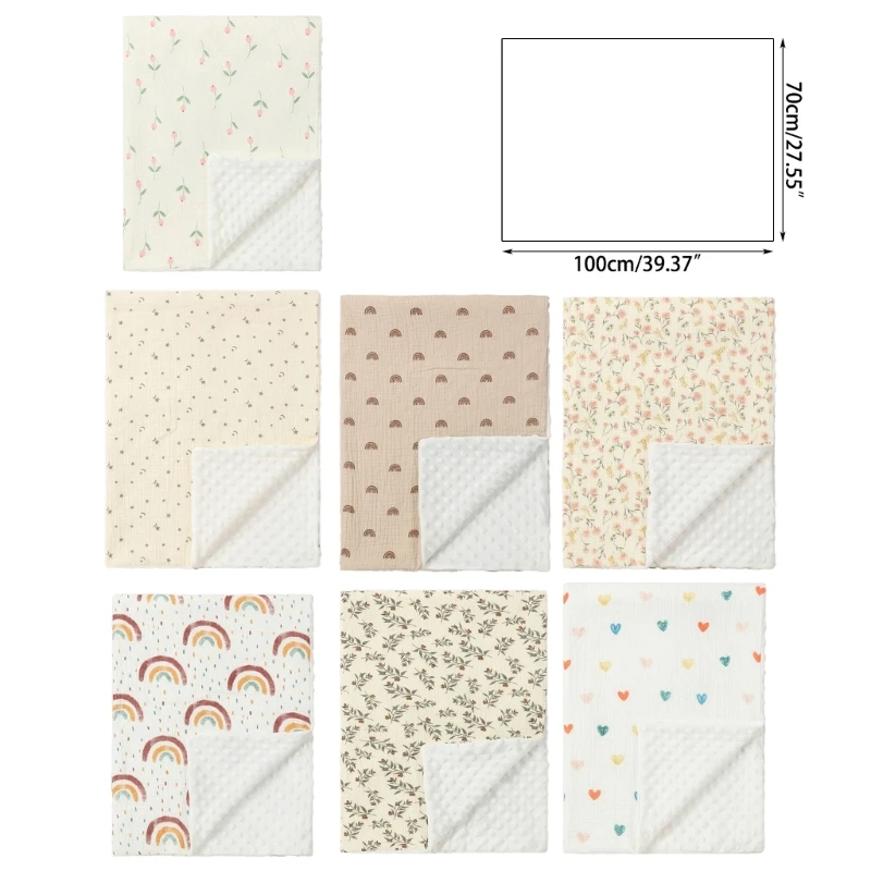 Couverture unisexe pour bébé, couverture multi-motifs avec support à pois, enveloppement doux essentiel pour les nouveau-nés,