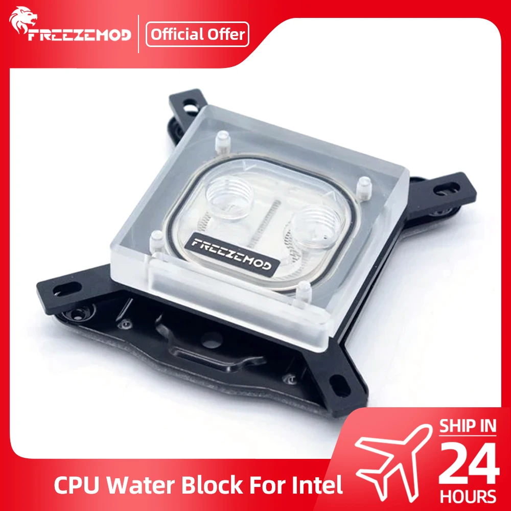 FREEZEMOD blok procesora miedziany akrylowy przezroczysty chłodnica wodna bloki płyn w sprayu dla procesora Intel 115X 2011 775 INTEL-PM3D