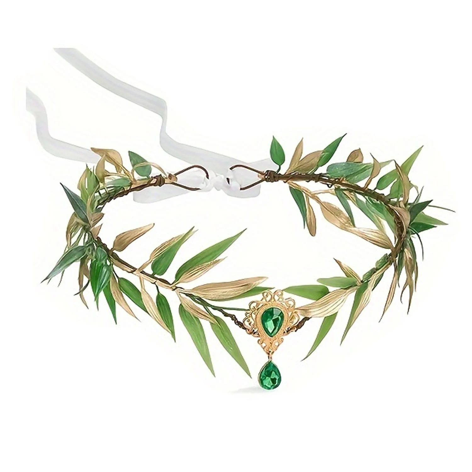 Enchanted Forest Fairy Leaf Crown Headpiece Delicate Women's Costume Accessory For Cosplay Halloween Elf Princess Flower Crown