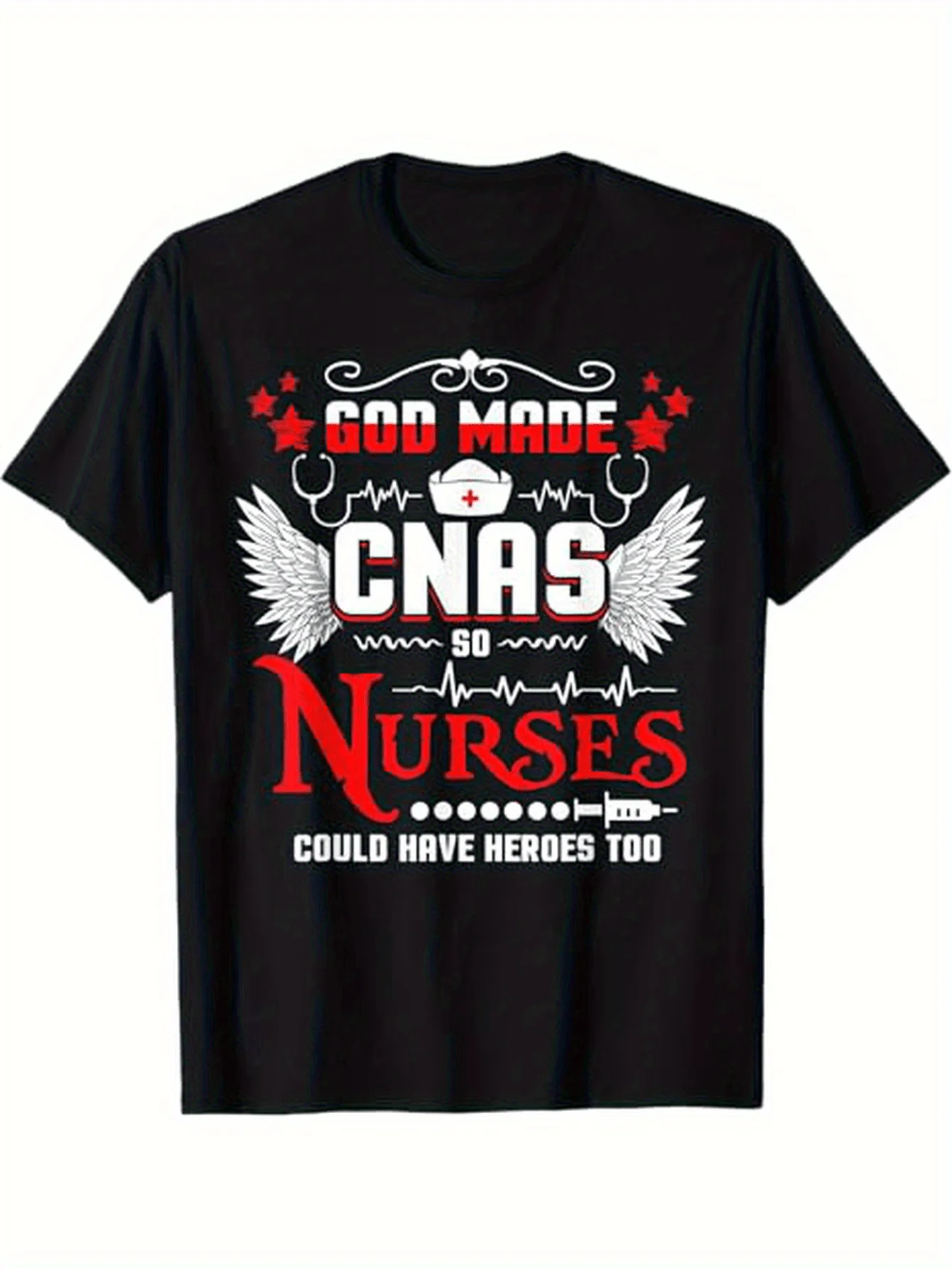 

Помощники медсестер созданы Бога для создания героев медсестер. Мотивационная футболка, 100% хлопок.