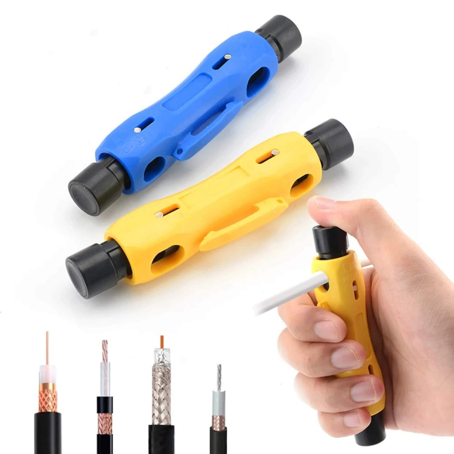 Coaxial Cable Stripper Pen Type Hand Tools Wire Cutting Stripping Pliers  RG7-11 RG59-6 Electrician Repair Tool Clamp Dspiae