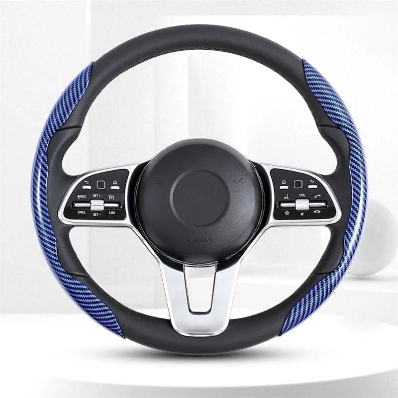 2024 NEW Carbon Fiber Car Steering Wheel Cover Universal Non-Slip 2PCS Steering Wheel Booster Cover Anti-skid Accessories