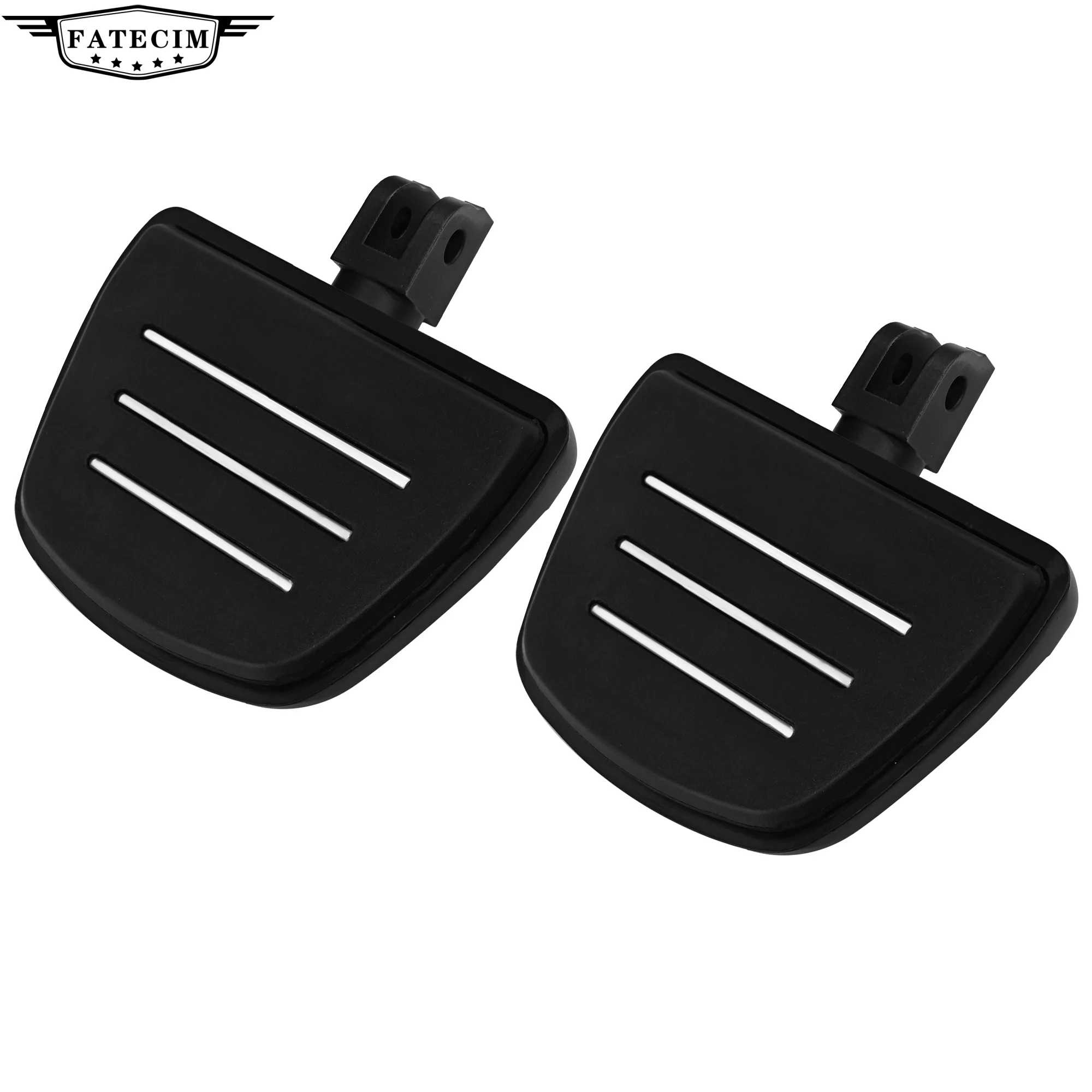 Black Foot Pegs Front Rear Pedals Slipstream Footrest For Harley 2018-2024 Softail Fat Boy FLSB Street Bob FXBB Fat Bob
