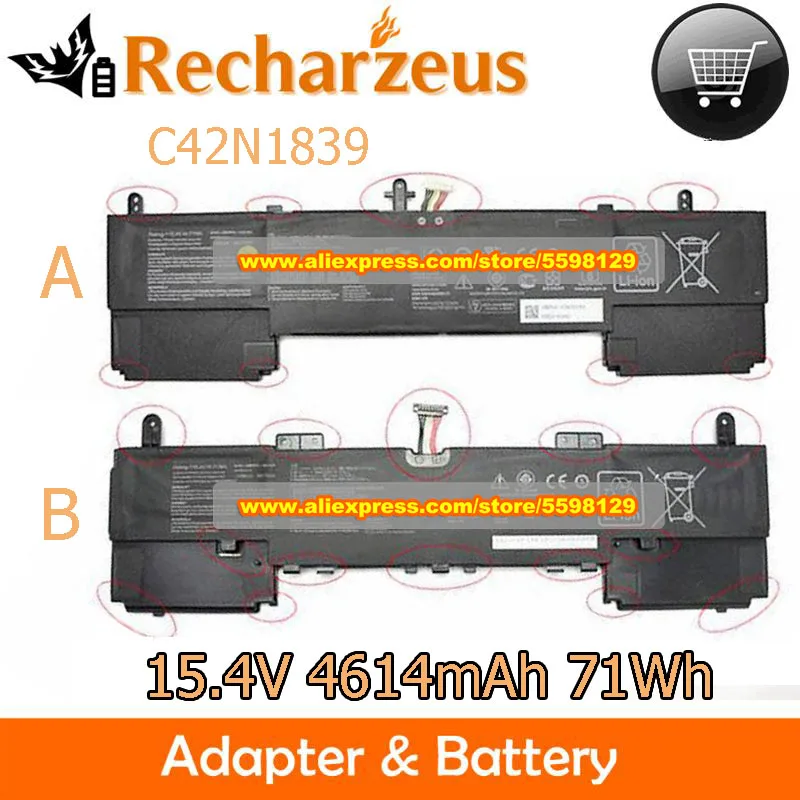 

Genuine 15.4V 4614mAh 71Wh Battery C42N1839 C42PHJH For Asus UX534FT ZenBook Flip 15 UX534FA UX534FTC UX563FD UX533FD