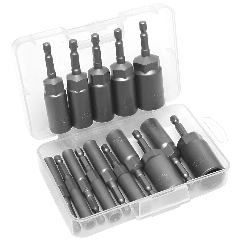 1Pcs Electric Drill Electric Screwdriver Wind Screwdriver Socket Head 6 Hex Nut Wrench Socket Head 80 Long 30mm Deep/5-19mm