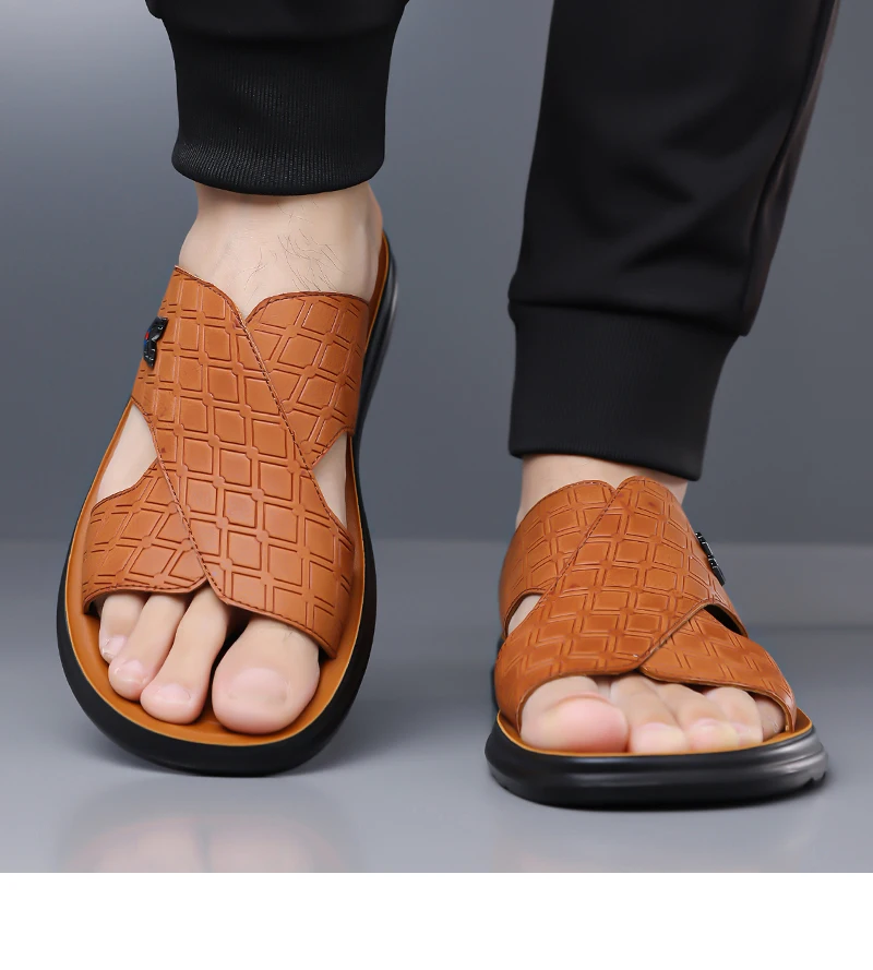 Herren Sommer Outdoor Slip-On Hausschuhe Rutschfeste Weiche Sohle Freizeitsandalen zum Fahren und für den Strand -9023 – Detail 7