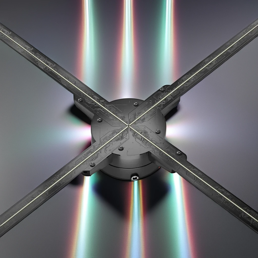 

4 Blades 3D LED Fan High Resolution 72cm Indoor & Outdoor Advertising Hologram Projector Naked Eyes Displayer