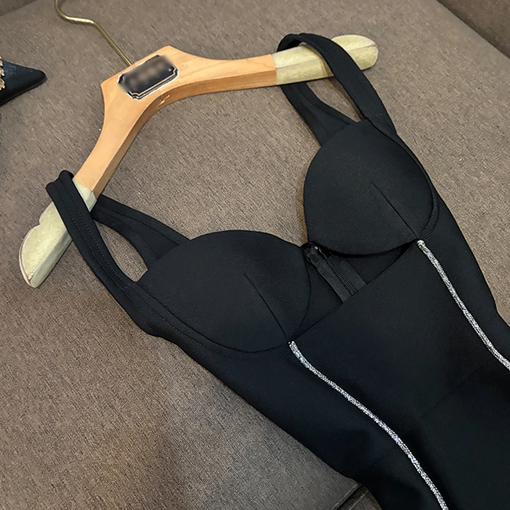 TWOTWINSTYLE seksowne sukienki wyszczuplające dla kobiet kwadratowy kołnierzyk bez rękawów Backless wysoka talia elegancka sukienka kobiecy styl VDR788924