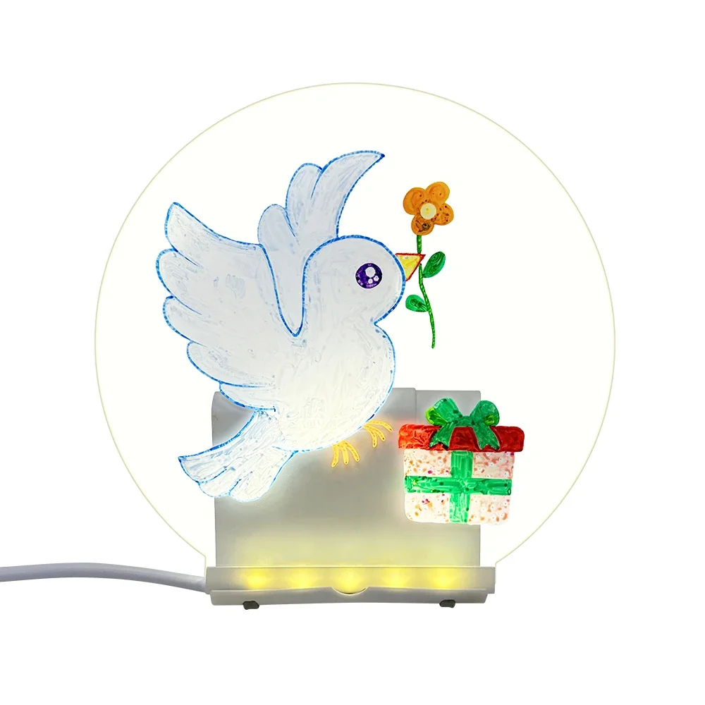 2025 LED Note Board With 7 Colorful Pens Acrylic Dry Erase Board Erasable Neon Sign Clear Writing Board for Office School Home