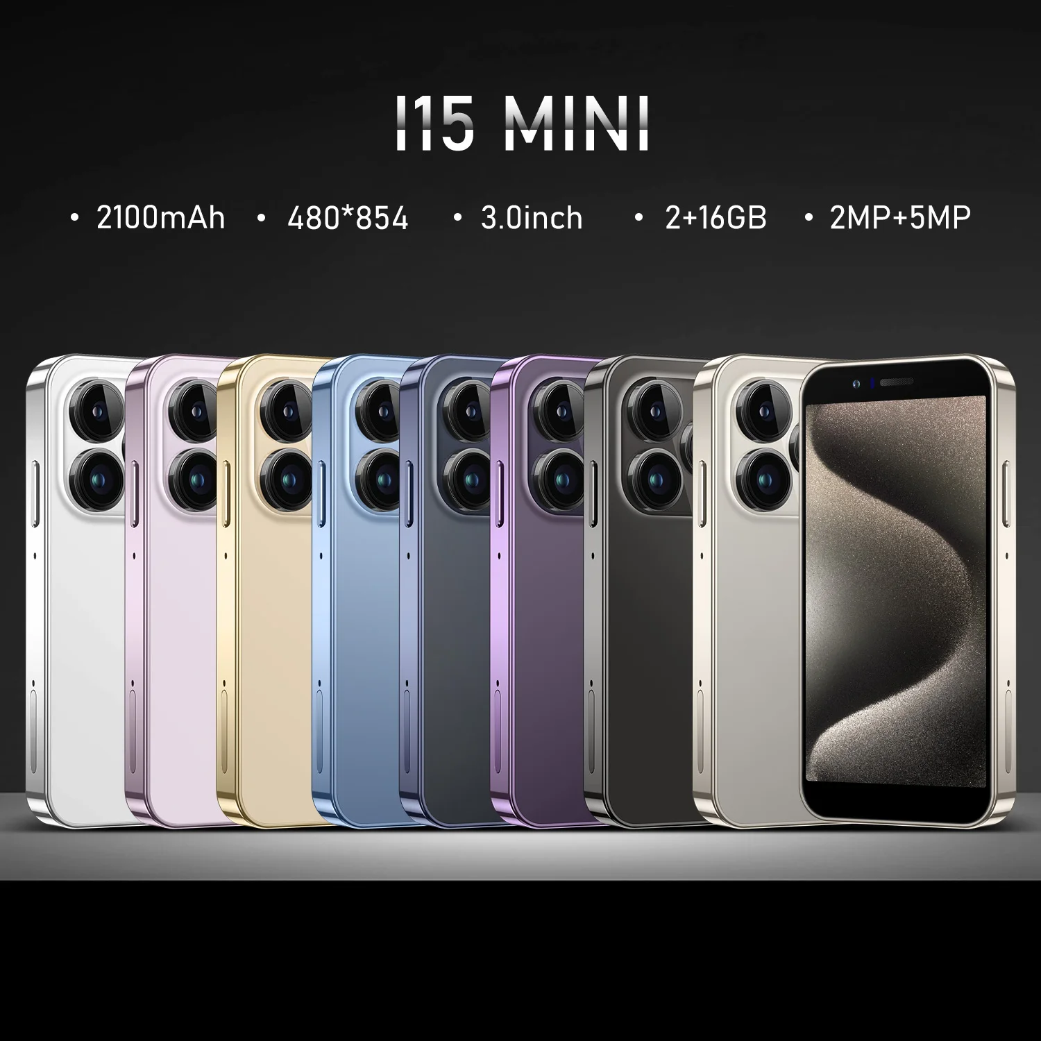 FUFFI-i15 Mini phone,3.0 inch,2+16GB ROM,Smartphone Android, Google Play Store,2+5MP,Dual SIM,2250mAh Mobile phones Cellphones