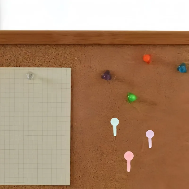 Pack of 35 Random Color Push Pin Hooks, Easy to Install, for Corkboards, Photo Walls and Bulletin Boards
