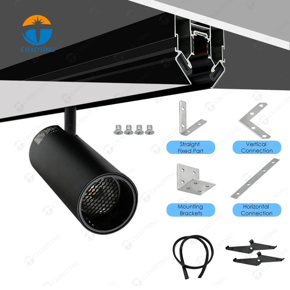 Alumínio Magnetic Spot Light, Tuya WiFi, Lâmpadas LED Track, Smart Magnet Track, Iluminação Rail System for Stretch Teto, 48V