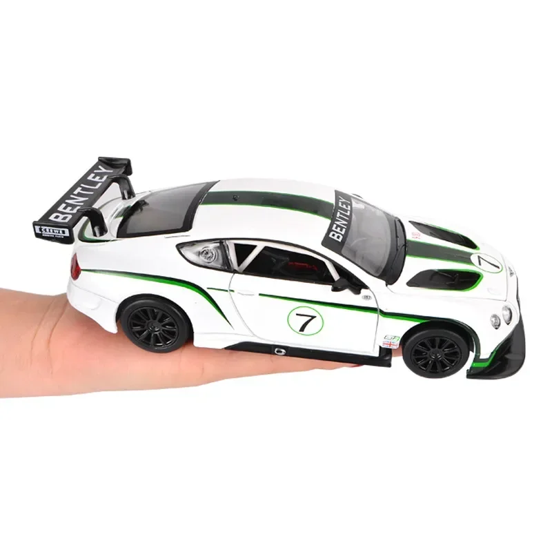 1:24 Bentley Continentale Gt3 Hoge Simulatie Diecast Metalen Legering Model Auto Geluid Licht Terugtrekken Collectie Kids Speelgoed F501