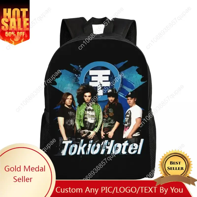 Custom Pop Rock Band Tokio Hotel Backpacks for Women Men College School Student Bookbag Fits 15 Inch Laptop German Bags