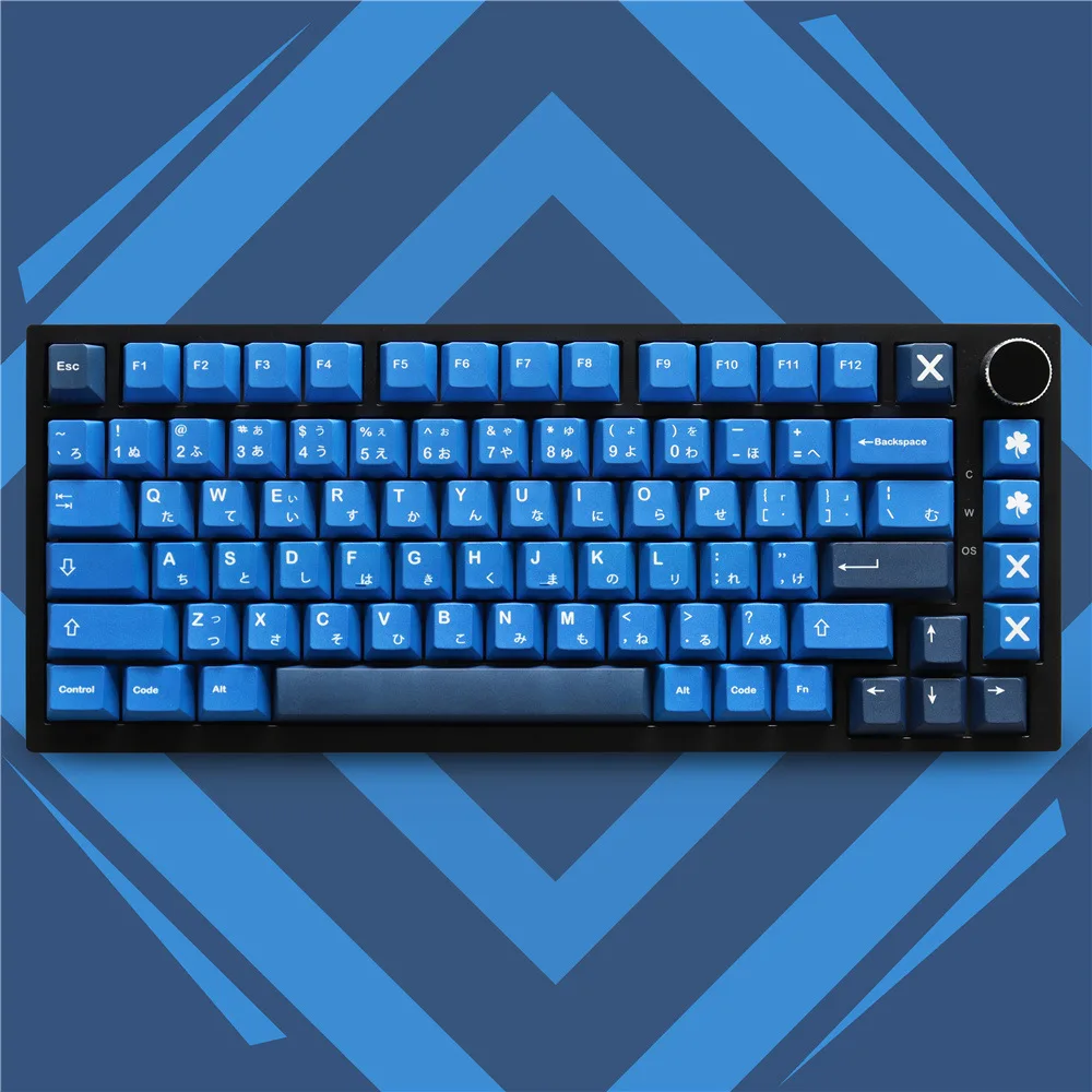 Keycap blue PBT sublimation small full set of mechanical keyboard