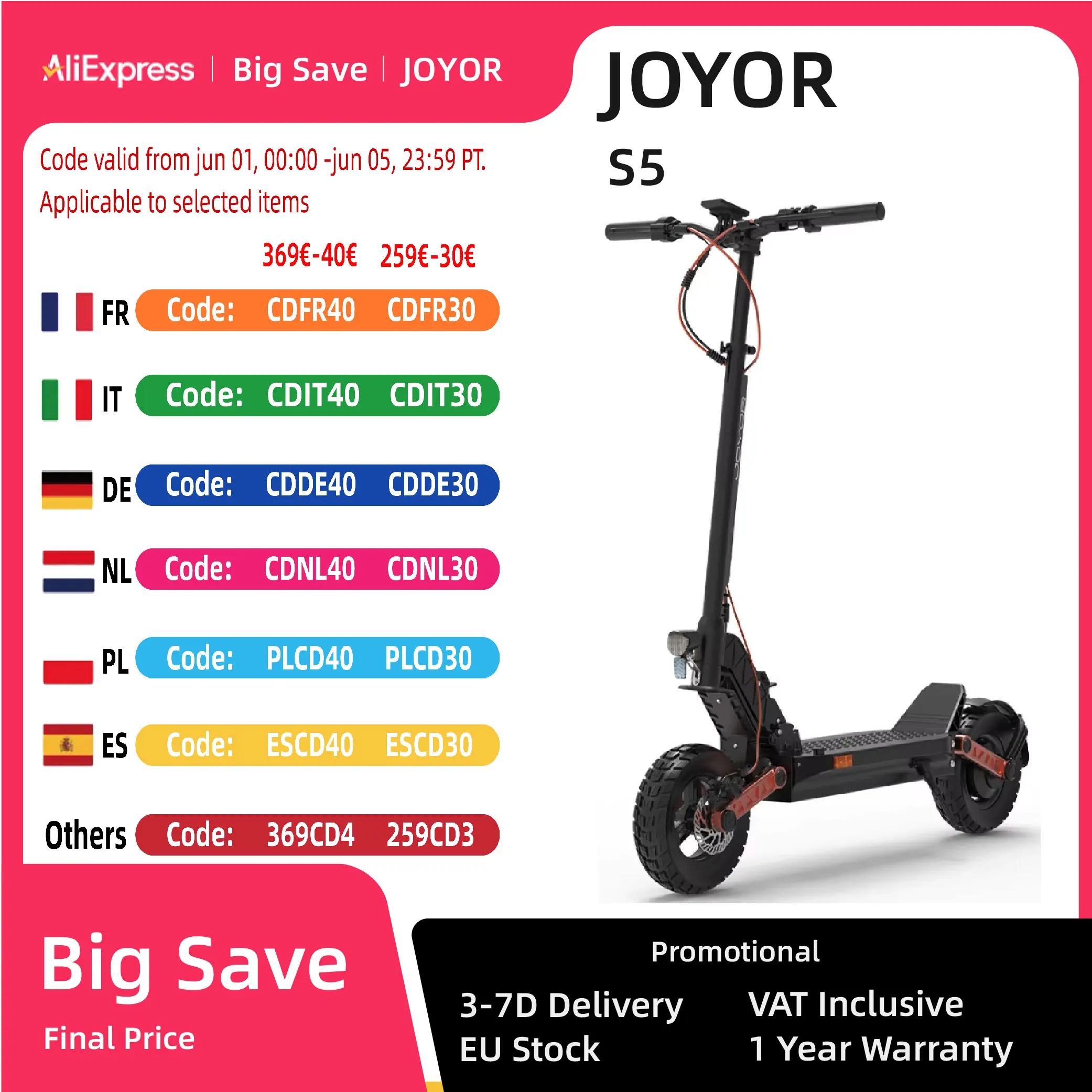 Joyor s5 (abe) profession elle erwachsene Elektro roller s Serie Batterie 48v 13ah Motor 500w