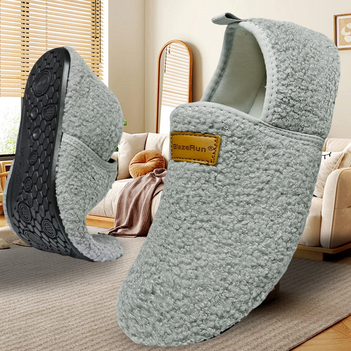 

Indoor Outside Men And Women Couples Winter Household Warm Fluffy Slippers Fashion Plush Cotton Shoes Ladies