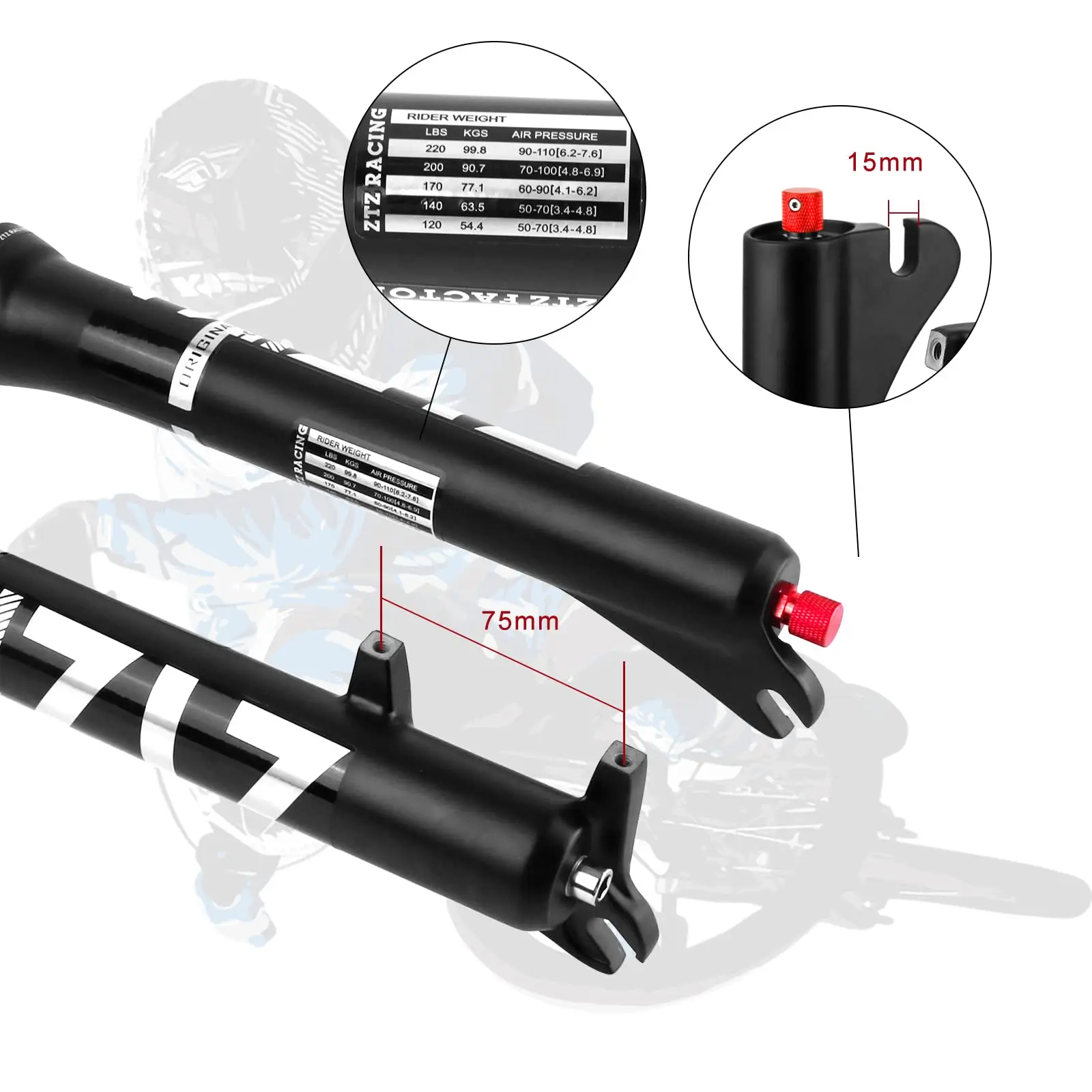 ZTZ Bike Suspension Fork 26/27.5/29\