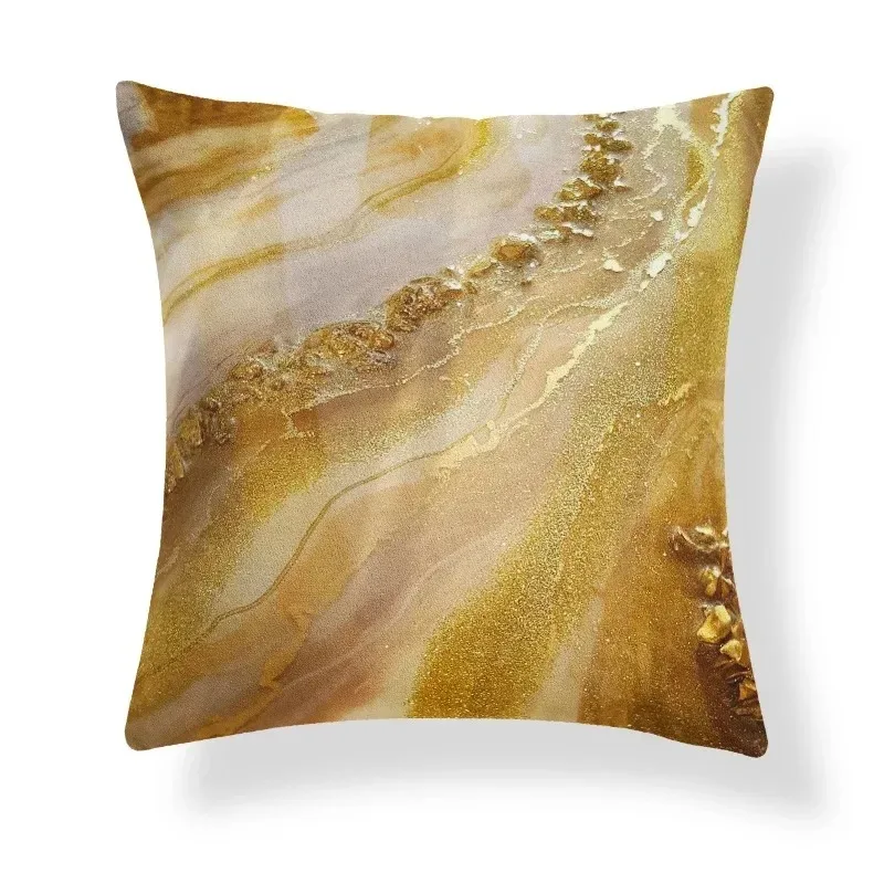 غطاء وسادة كلاسيكي من Ethno-Stil Kunst Muster Licht Luxus Gold Schlafzimmer Wohnzimmer أريكة Sitz ديكور Kissenbezug