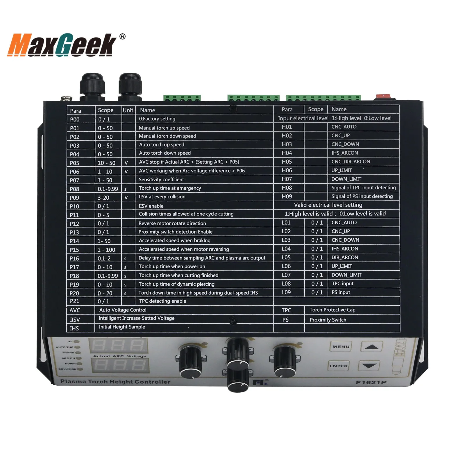Imagem -06 - Maxgeek-tocha de Plasma Thc Controle de Altura Levantador de Suporte de Tocha Pequeno Para-choques Máquinas de Corte de Ajuste 1800 mm por Min F1621