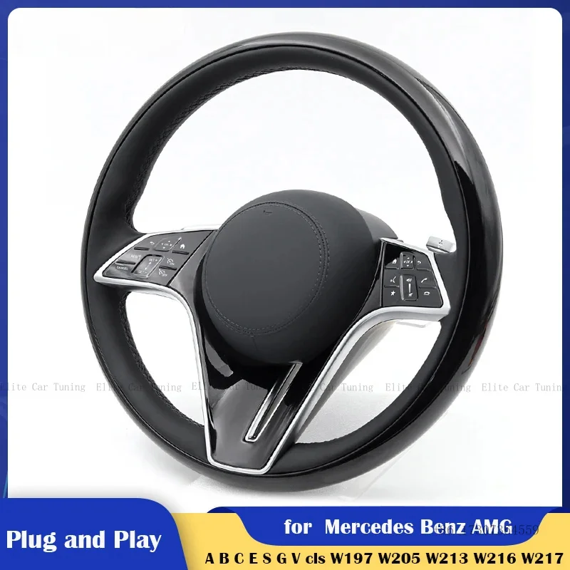 Gloss Black Car Steering Wheel for Mercedes Benz Maybach S Class W221 W222 S222 X156 W246 C217 W205 X117 C117 CLA45 G63 E63