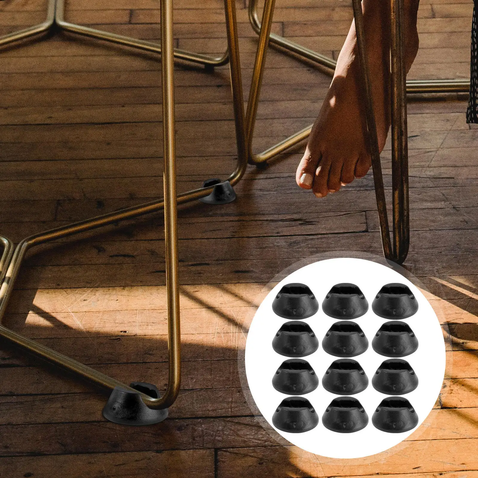 12Pcs Chair Feet Protectors Table Leg Covers Soft Anti-Skid Furniture Footpads Reduce Noise Prevent Floor Damage
