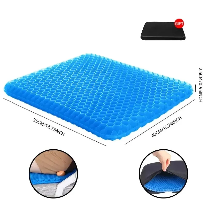 Breathable Honeycomb Gel Seat Cushion for Home Office Car Summer Comfort Tailbone Pain Relief