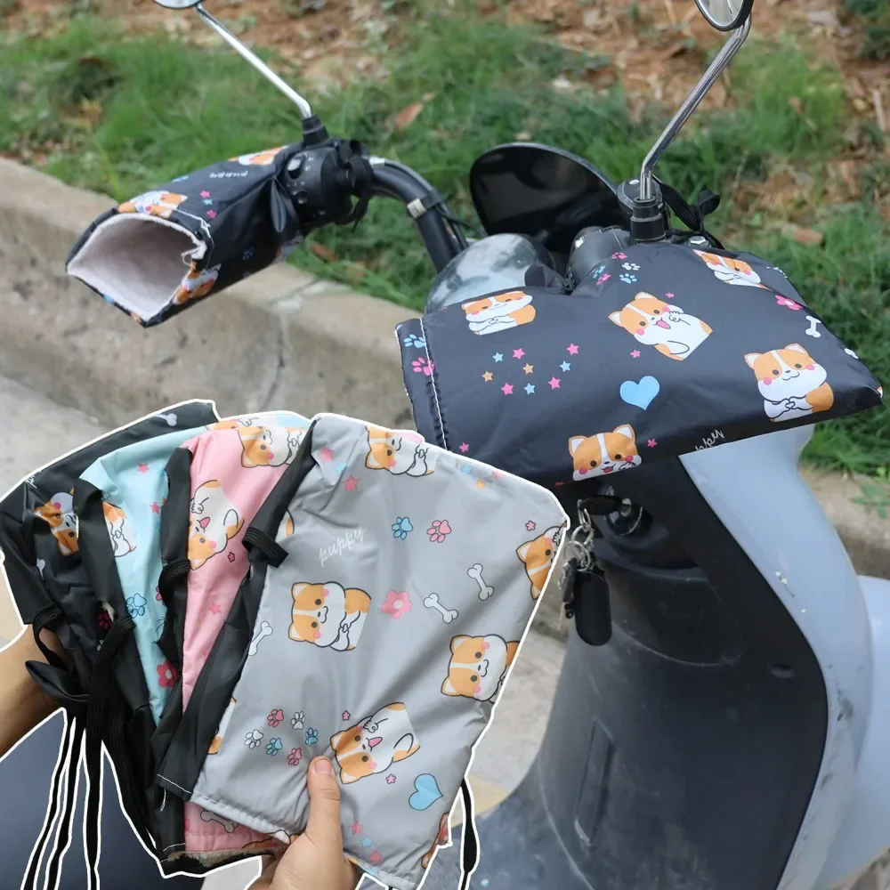 

Чехол на ручку мотоцикла, термоперчатки для езды на велосипеде, зимняя защита, скутер, электрический велосипед, ветрозащитные теплые муфты на руль