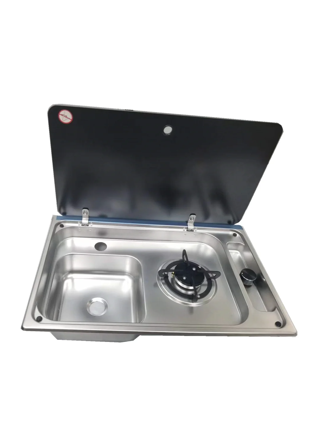 New Style Factory Wholesale Multi-funational Folding Gas Stove With Sink 2 in 1 Stainless Steel RV Hidden Double Head Stove