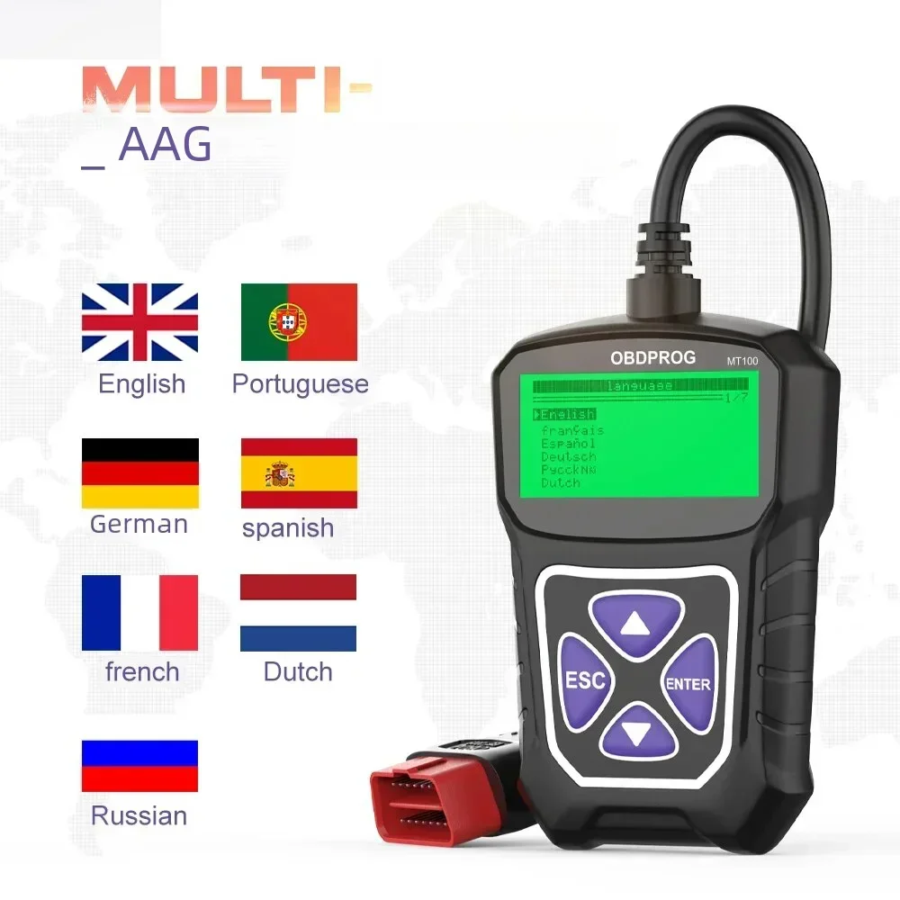 OBDPROG MT100 OBD2 Automotive Scanner Professional Code Reader Scanner Tool Auto Car Diagnostic Tool EOBD Engine Check PK ELM327