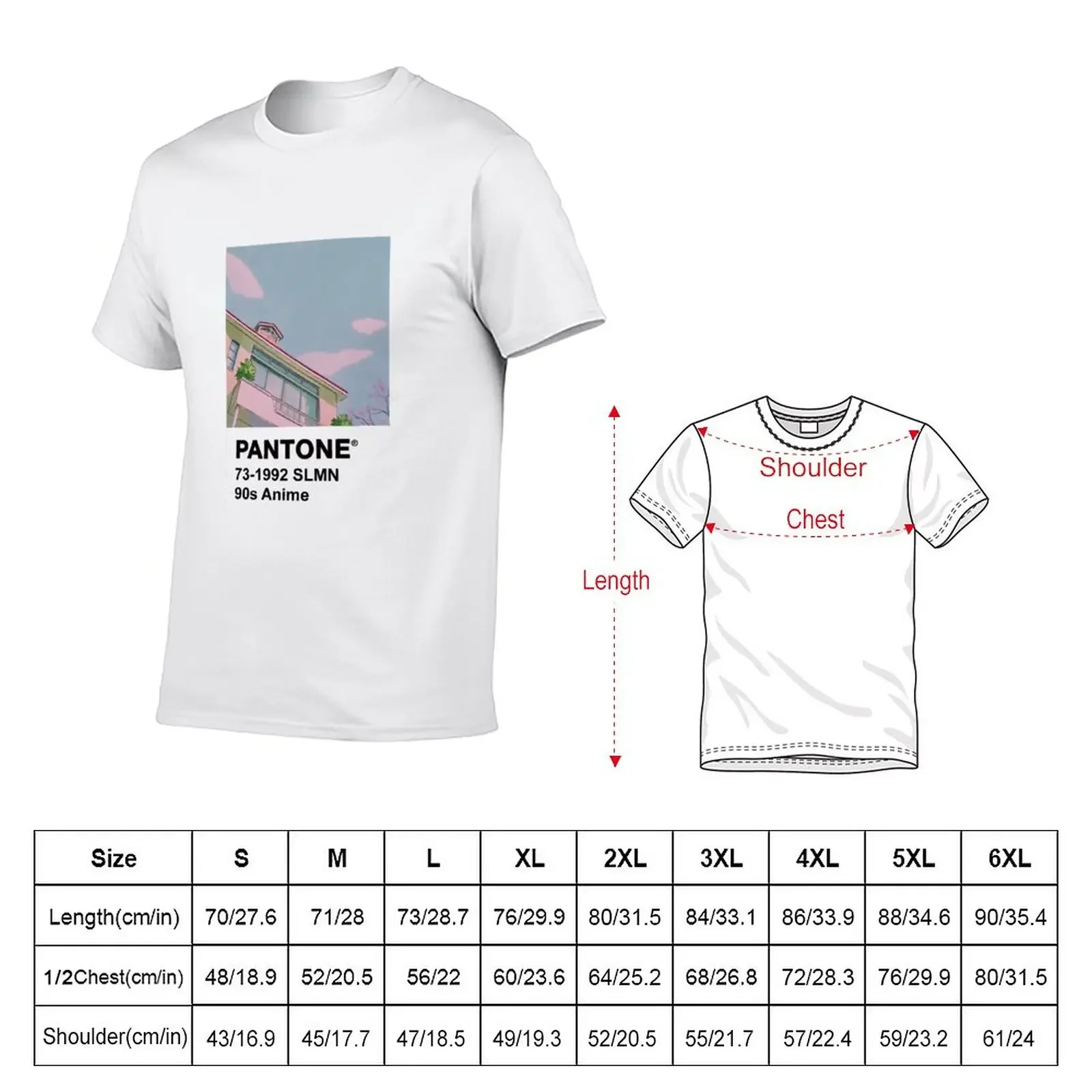 PANTONE 90s Anime T-Shirt customizeds boys animal print new edition heavy weight t shirts for men