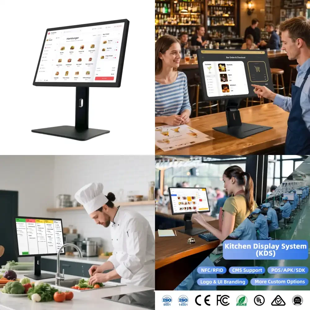 

WF2138T for 21.5 inch interactive touch screen LCD display 1920x1080 FHD 16:9 250 nits brightness WiFi RJ45 PoE Android kiosk