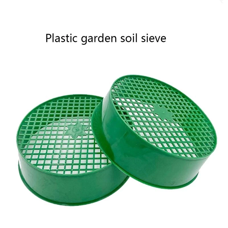 Plastic Garden Sand Sieve Green For Compost Soil Stone Round Garden Soil C5AD