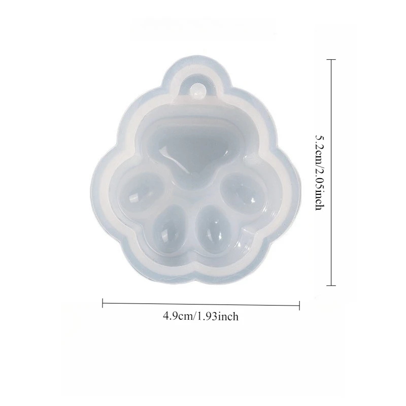Resin Silicone Mold Suitable for Epoxy Resin - Semi-3 Cat Paw with Hole Mold, Square Base with Multi-Cat Paw Hole for DIY, - view 4