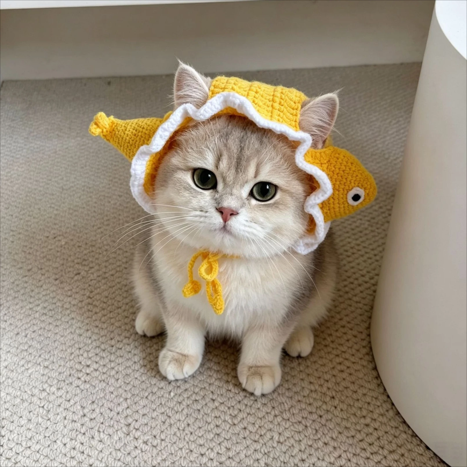 Cute Cat Funny Hat Pet Party Cosplay Shark Frog Bee Headwear Delicate Hemming Pendant Decor Elasticity Knitted Hat Pet Supplies