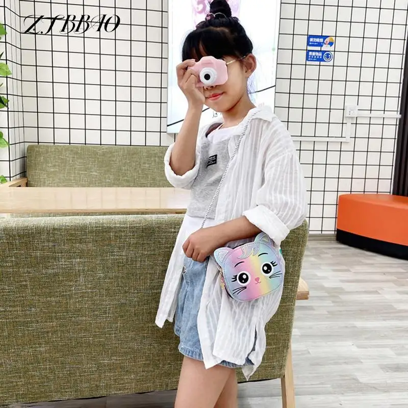 1PCS Cute Cartoon Cat Baby Girls Shoulder Bags Mini Crossbody Bag For Children Boys Kids Small Coin Purse Handbags Wallet