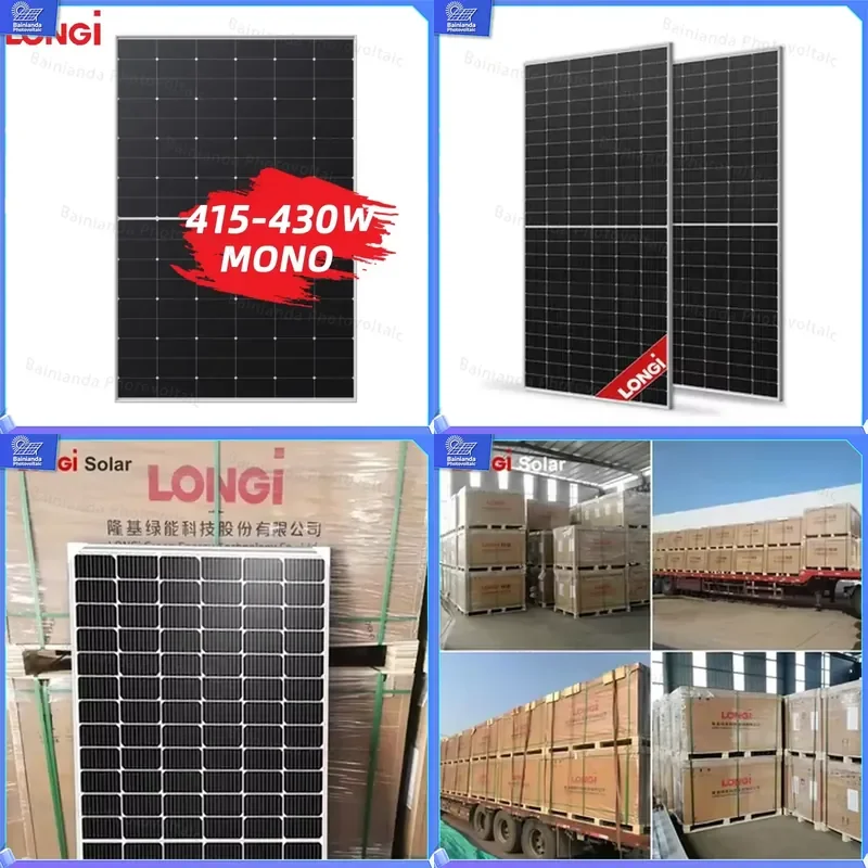 

Double Sided Solar Panels 415W 420W 430W Bifacial PV Module Longi Monocrystalline Solar Panel High Efficiency Energy Saving